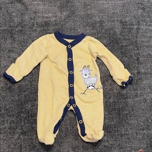 Carter's Yellow and Navy Striped Footie